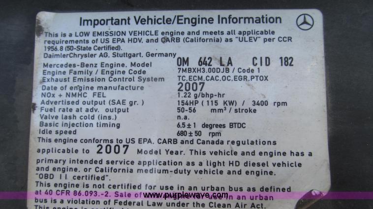 image for item G2257 2007 Freightliner Sprinter 3500 service truck