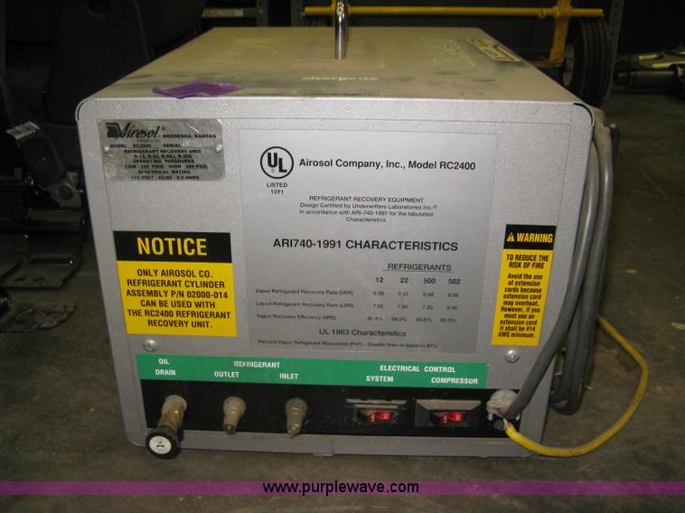 image for item AX9976 Airosol RC2400 refrigerant recovery unit