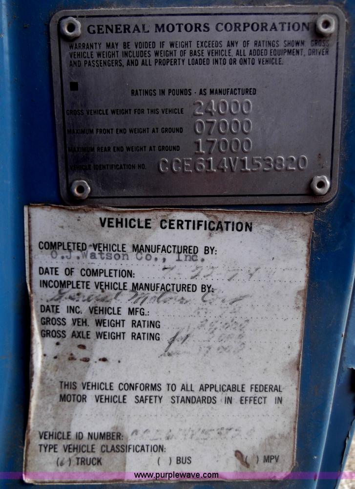 image for item C1763 1974 Chevrolet C60 dump truck