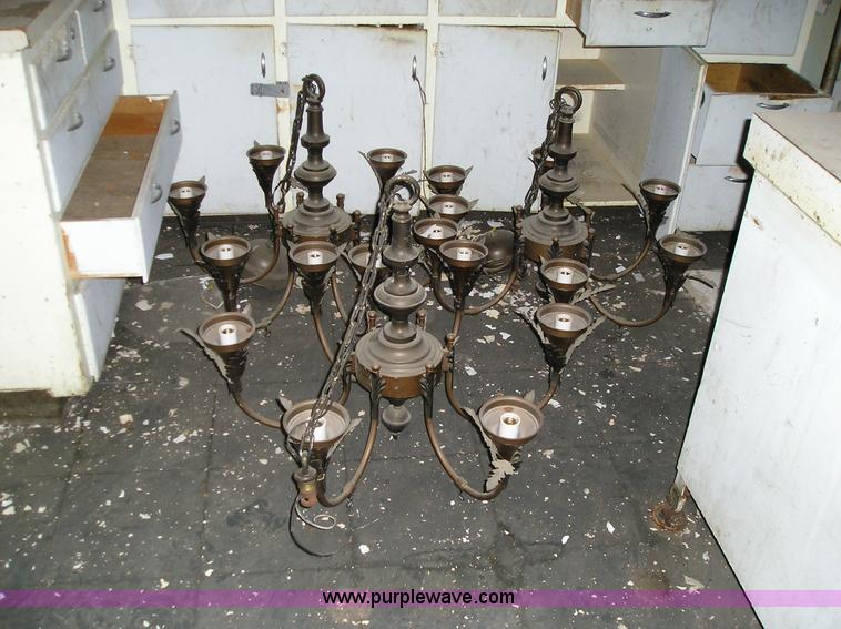 image for item C1804 (8) bronze chandeliers