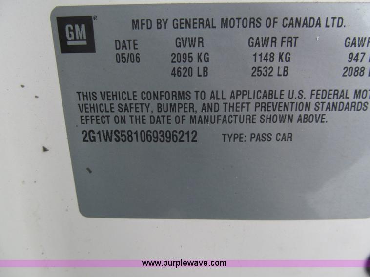 image for item G9531 2006 Chevrolet Impala Police