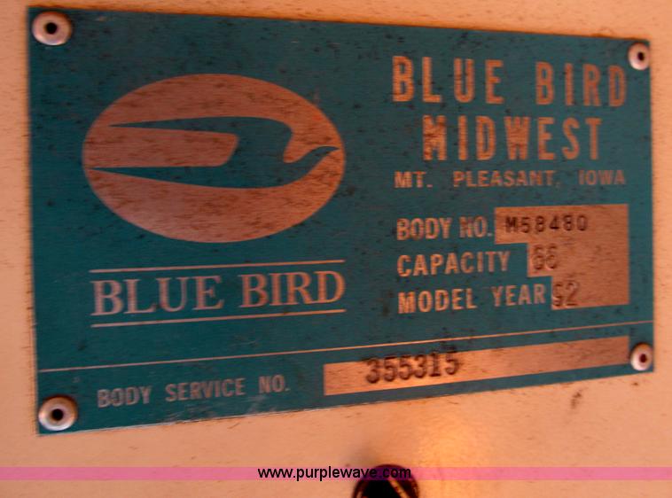 image for item G9591 1992 Blue Bird TC2000 school bus