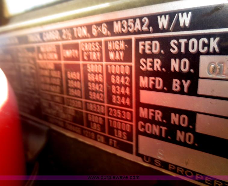 image for item F8018 1977 Am General M35A2 2.5 ton truck