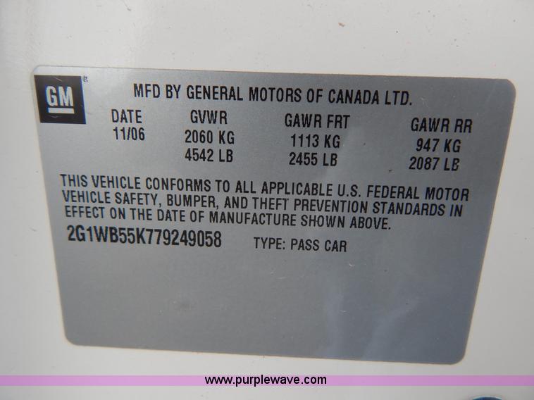 image for item I1201 2007 Chevrolet Impala LS