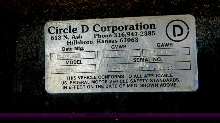 image for item AD9902 1988 Circle D gooseneck trailer