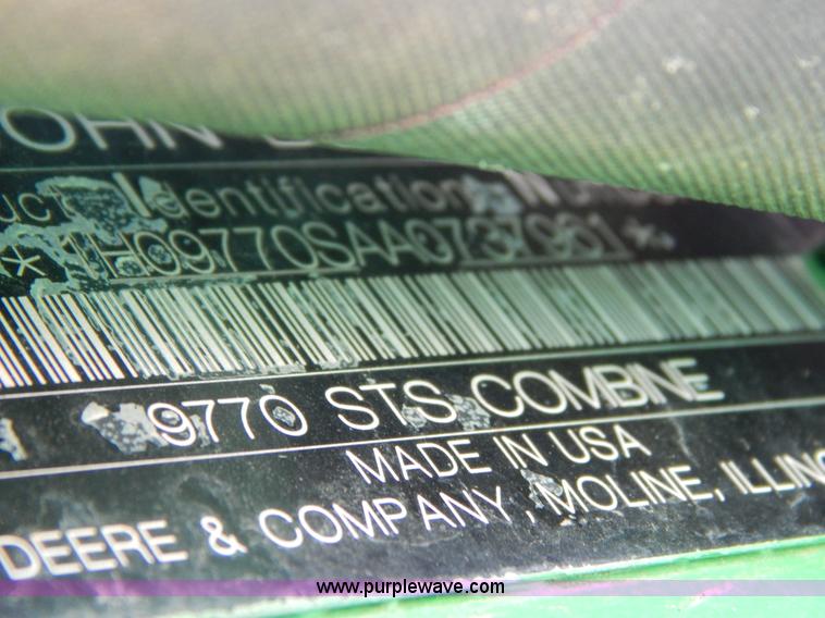 image for item G9362 2010 John Deere 9770 STS 2WD combine