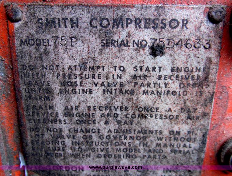image for item G9569 1970 Smith 75P air compressor