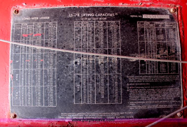 image for item H1327 Link Belt LS-78 crawler crane