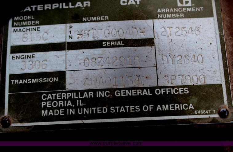 image for item H1333 1988 Caterpillar 615C scraper