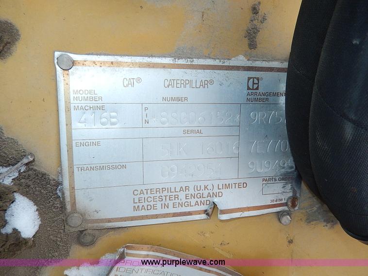 image for item H1371 1994 Caterpillar 416B backhoe