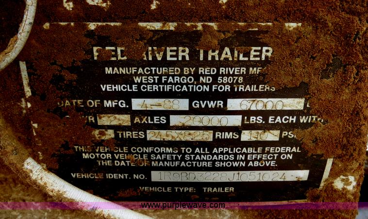 image for item B4867 1988 Red River 20 ton belly dump trailer