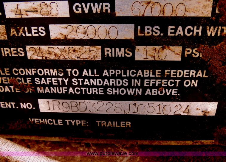 image for item B4867 1988 Red River 20 ton belly dump trailer