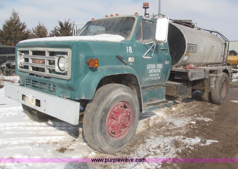 image for item F7243 1982 GMC 70 Rosco oil distribution truck