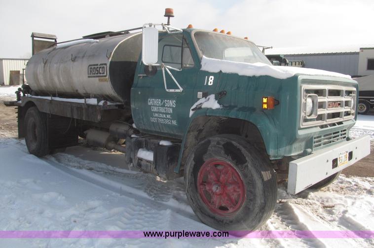 image for item F7243 1982 GMC 70 Rosco oil distribution truck