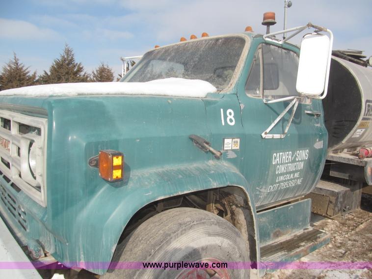 image for item F7243 1982 GMC 70 Rosco oil distribution truck