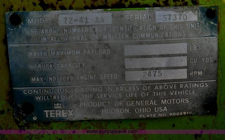 image for item G6391 1973 Terex 72-41 AA loader