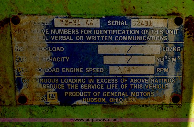 image for item G6392 1976 Terex 72-31 AA loader