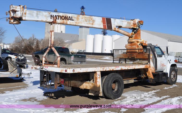 image for item G6421 1988 Chevrolet 7000 flatbed truck with crane