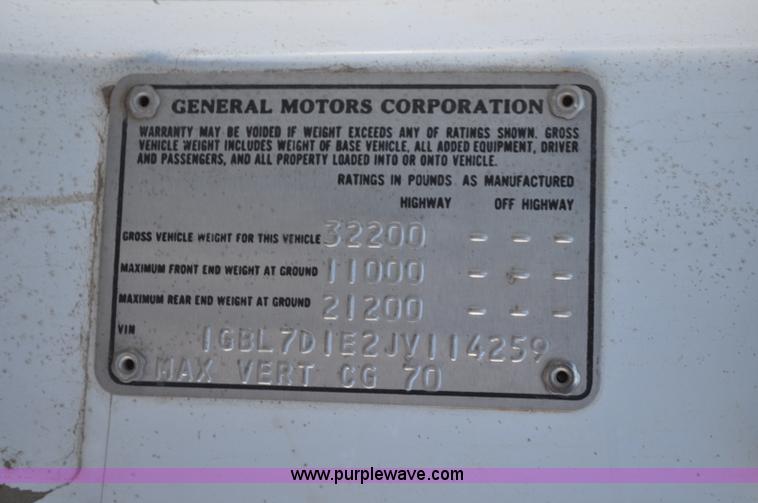 image for item G6421 1988 Chevrolet 7000 flatbed truck with crane