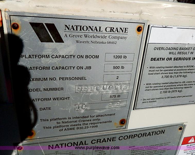 image for item I9408 2001 Sterling L9500 National 1100 crane truck