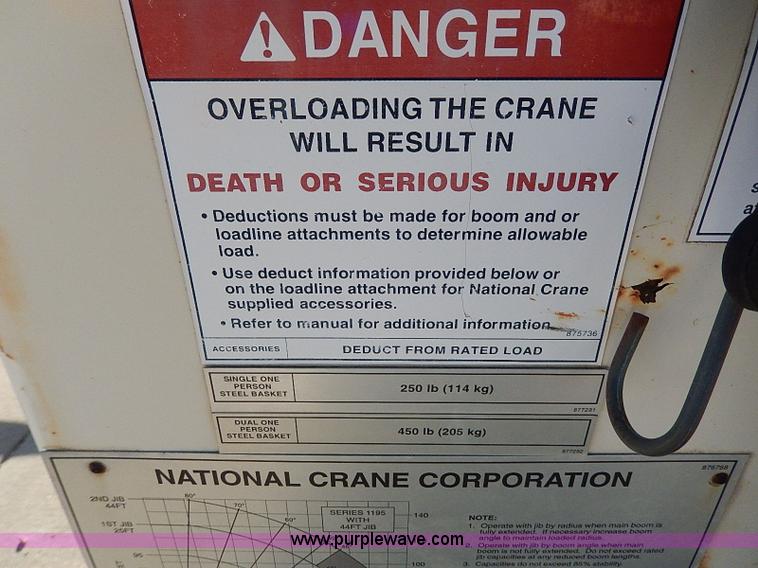 image for item I9408 2001 Sterling L9500 National 1100 crane truck