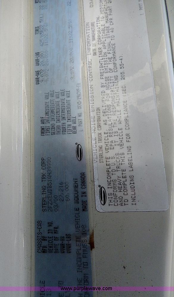 image for item I9408 2001 Sterling L9500 National 1100 crane truck