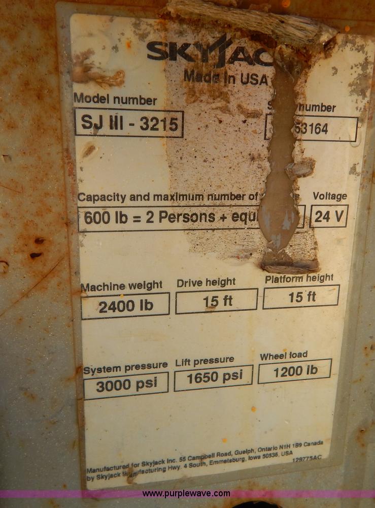 image for item I1143 2006 Skyjack SJIII3215 electric scissor lift