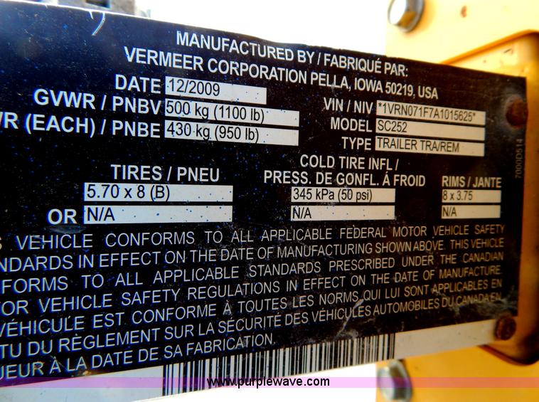 image for item I1146 2010 Vermeer SC252 stump grinder