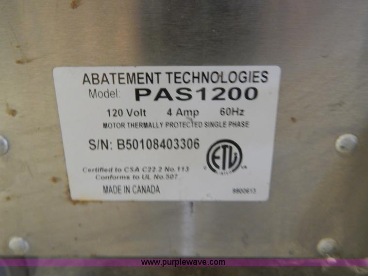 image for item I1164 2009 Abatement PAS1200 air purifier