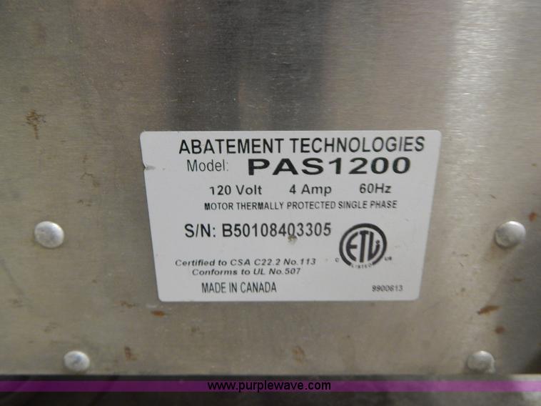 image for item I1165 2009 Abatement PAS1200 air purifier