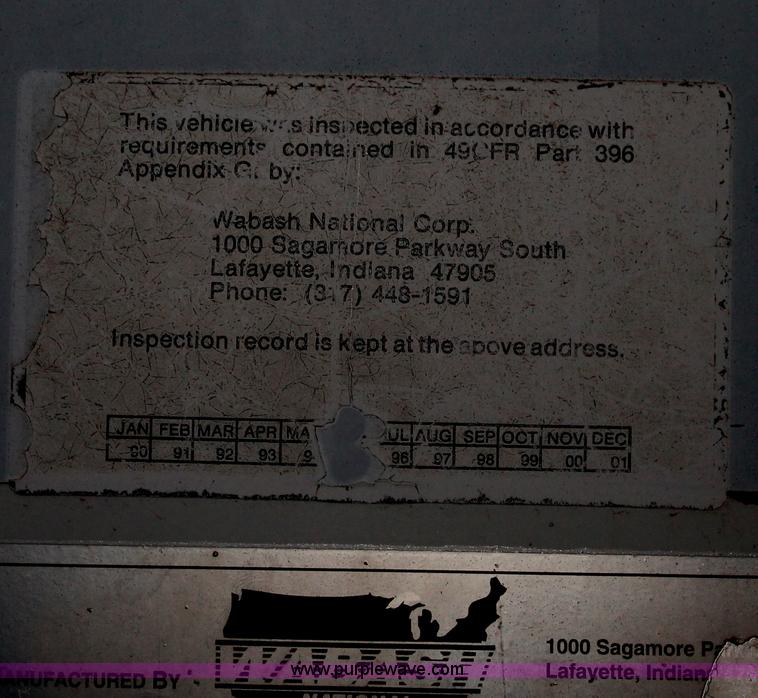 image for item C3761 1995 Wabash dry van trailer