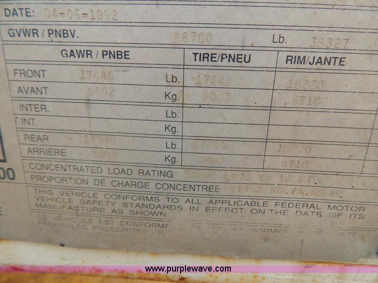 image for item G9360 1992 Trail King TK70RG-482 53' drop deck trailer