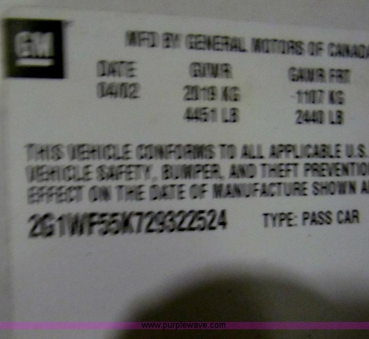 image for item AE9022 2002 Chevrolet Impala