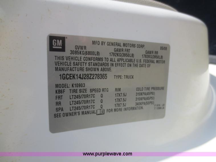 image for item F6785 2008 Chevrolet Silverado 1500 pickup truck