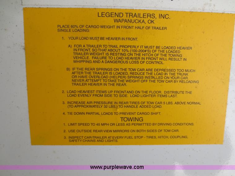 image for item F8189 2004 Legend gooseneck enclosed trailer