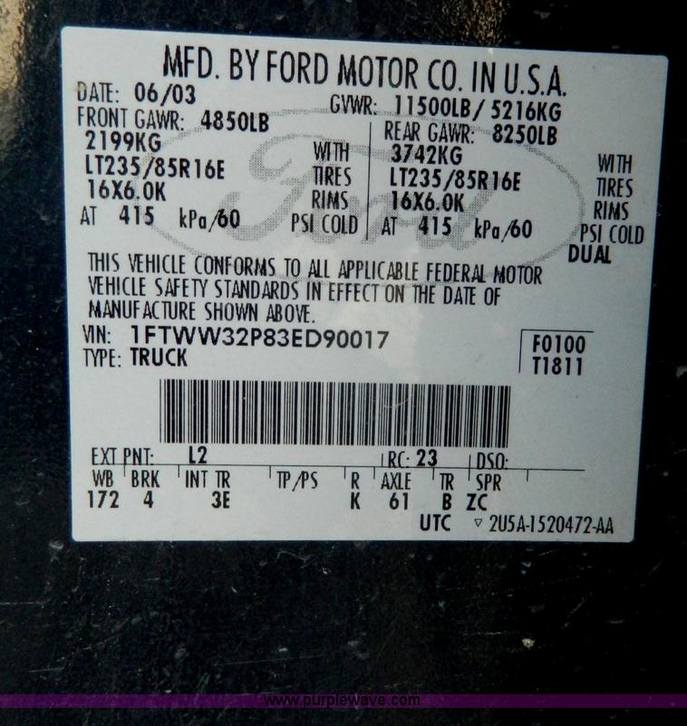 image for item F8770 2003 Ford F350 XL Crew Cab pickup truck