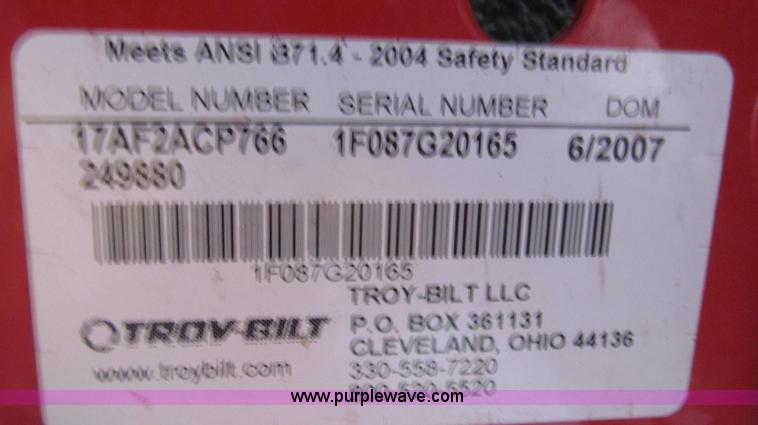 image for item G2271 2007 Troy Bilt Mustang RZT ZTR lawn mower