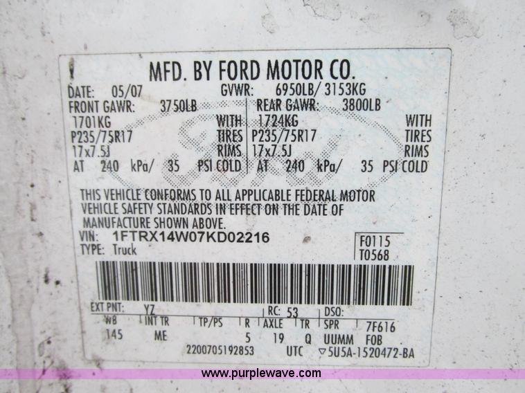 image for item G9182 2007 Ford F150 XLT SuperCab pickup truck