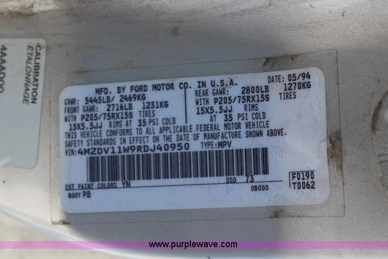 image for item H1330 1994 Mercury Villager GS van