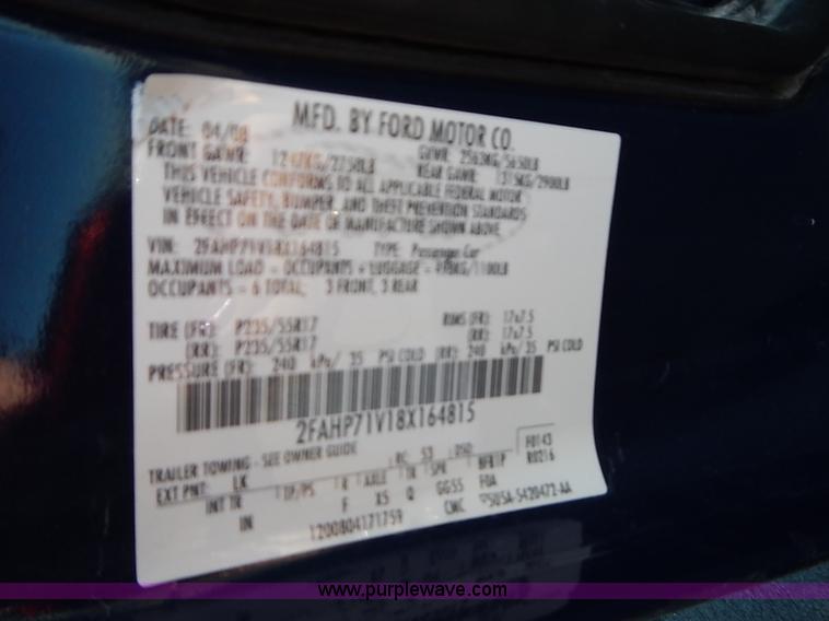 image for item I9400 2008 Ford Crown Victoria Police Interceptor