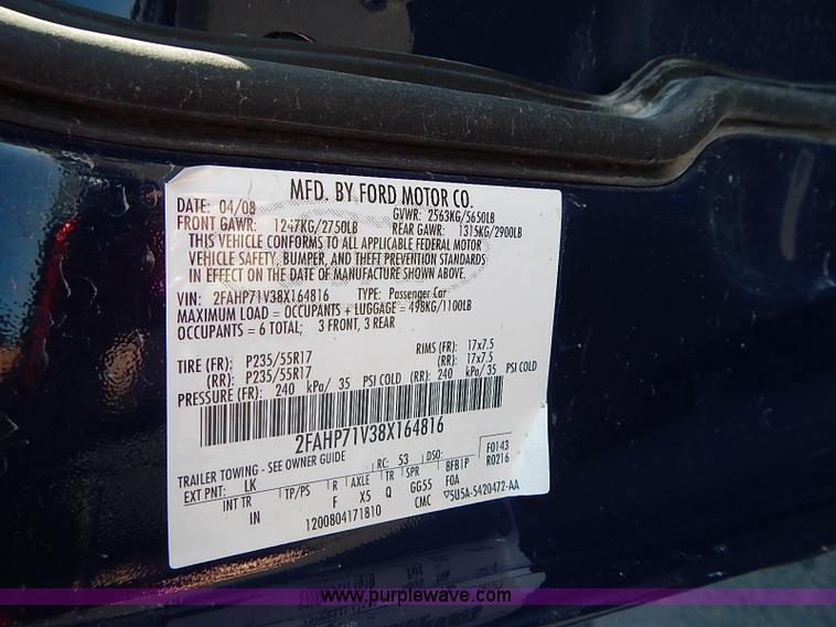 image for item I9402 2008 Ford Crown Victoria Police Interceptor