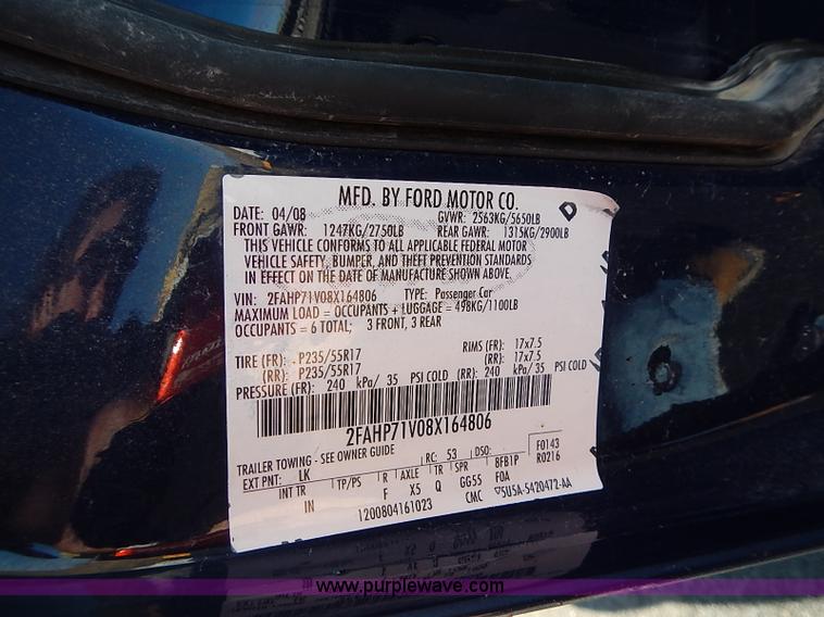 image for item I9406 2008 Ford Crown Victoria Police Interceptor