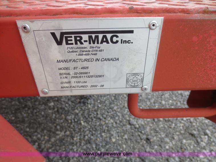 image for item F6802 2002 Ver-Mac ST-4825 arrow board sign trailer