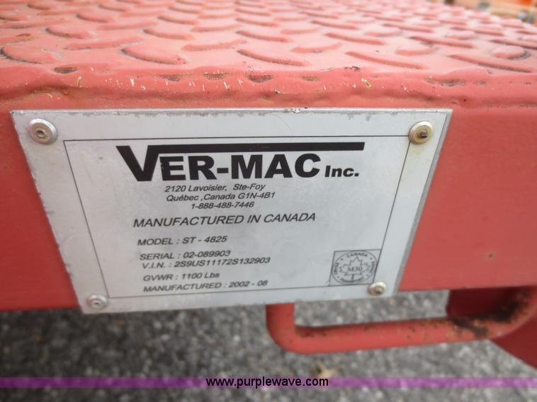 image for item F6805 2002 Ver-Mac ST-4825 arrow board sign trailer