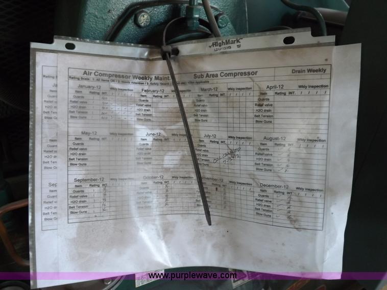 image for item I9114 2001 Champion HRA15-12 horizontal air compressor