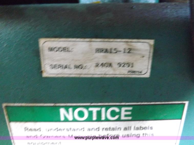 image for item I9114 2001 Champion HRA15-12 horizontal air compressor
