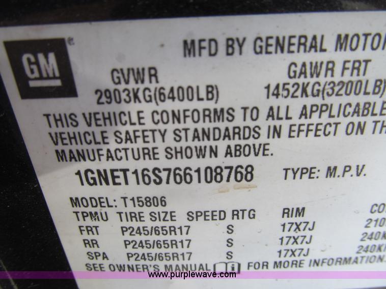 image for item G9503 2006 Chevrolet TrailerBlazer EXT LS SUV