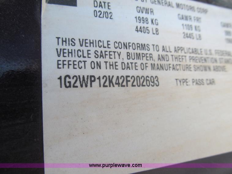 image for item G9540 2002 Pontiac Grand Prix GT