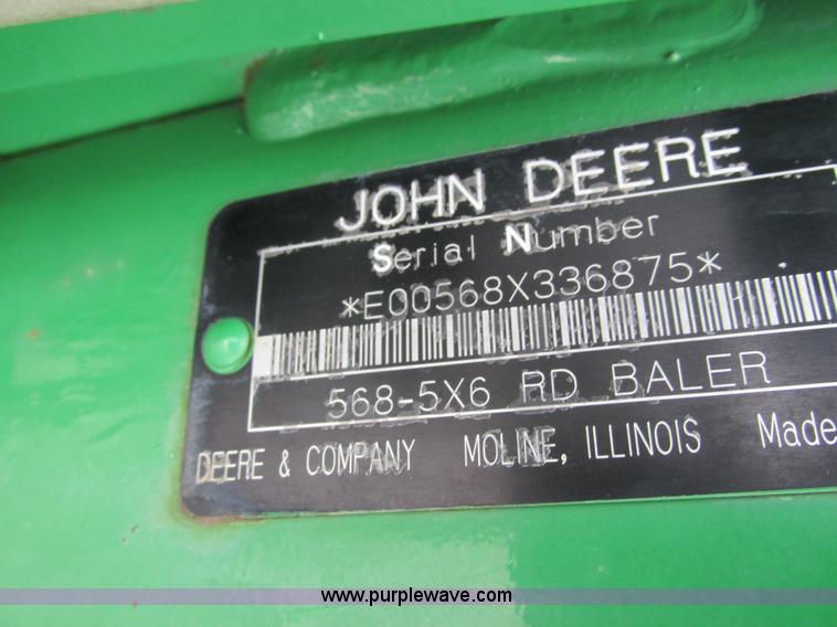 image for item G8827 2007 John Deere 568 round baler