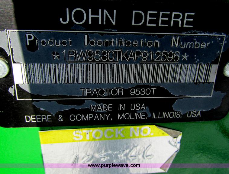 image for item G8844 2010 John Deere 9530T tractor